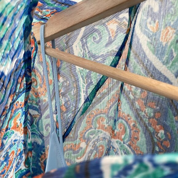 Ralph Lauren Womens Plus 1X Paisley Button Front Tunic Top Blouse Lined Shirt - Picture 10 of 10